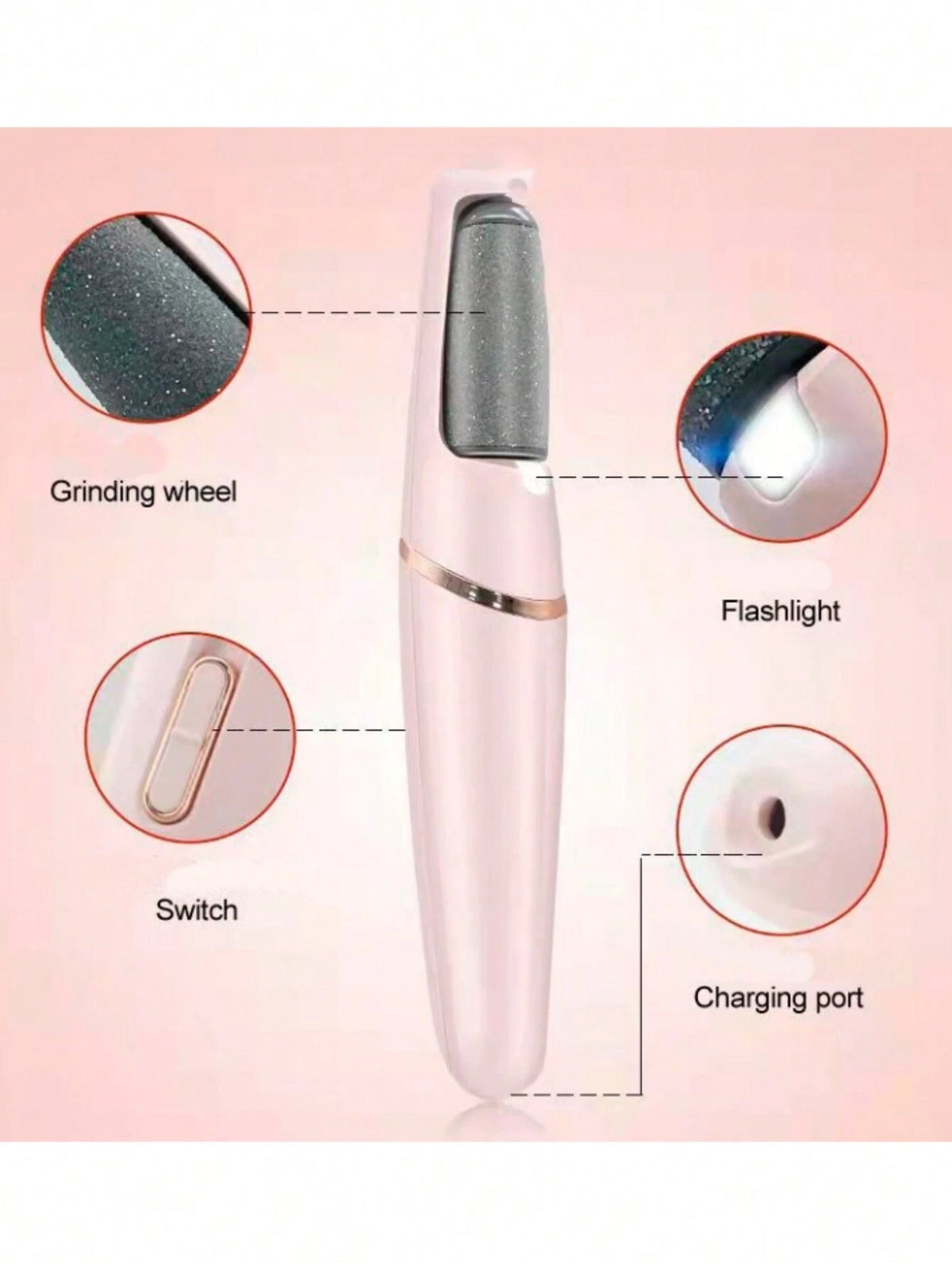 Lixa De Pé Esfoliador Elétrico Para Tirar Calos Pedicure Aparelho Portátil Recarregavel